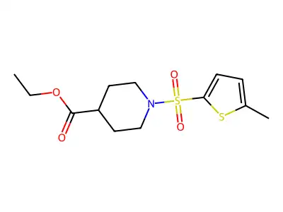 Ethyl1-[(5-methyl-2-thienyl)sulfonyl]-4-piperidinecarboxylate structure