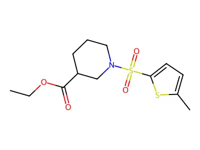 Ethyl 1-[(5-methyl-2-thienyl)sulfonyl]piperidine-3-carboxylate structure