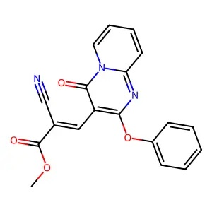 (E)-methyl 2-cyano-3-(4-oxo-2-phenoxy-4H-pyrido[1,2-a]pyrimidin-3-yl)acrylate structure