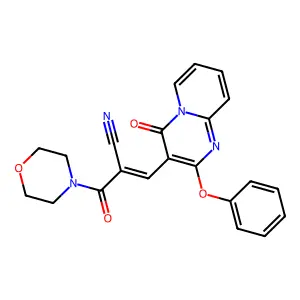 (E)-2-(morpholine-4-carbonyl)-3-(4-oxo-2-phenoxy-4H-pyrido[1,2-a]pyrimidin-3-yl)acrylonitrile structure