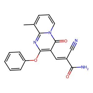 (E)-2-cyano-3-(9-methyl-4-oxo-2-phenoxypyrido[1,2-a]pyrimidin-3-yl)prop-2-enamide structure