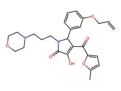 3-Hydroxy-4-[(5-methyl(2-furyl))carbonyl]-1-(3-morpholin-4-ylpropyl)-5-(3-prop-2-enyloxyphenyl)-3-pyrrolin-2-one structure