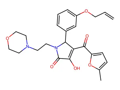 3-Hydroxy-4-[(5-methyl(2-furyl))carbonyl]-1-(2-morpholin-4-ylethyl)-5-(3-prop-2-enyloxyphenyl)-3-pyrrolin-2-one structure