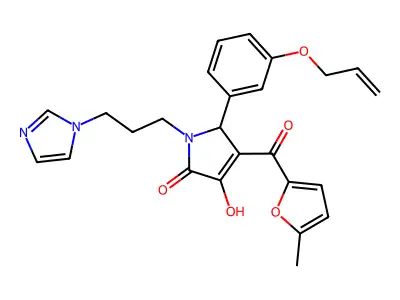 3-hydroxy-1-[3-(1H-imidazol-1-yl)propyl]-4-(5-methylfuran-2-carbonyl)-5-[3-(prop-2-en-1-yloxy)phenyl]-2,5-dihydro-1H-pyrrol-2-one structure