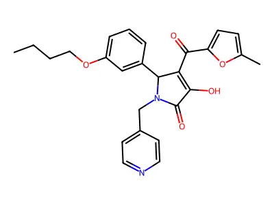 5-(3-butoxyphenyl)-3-hydroxy-4-[(5-methylfuran-2-yl)carbonyl]-1-(pyridin-4-ylmethyl)-1,5-dihydro-2H-pyrrol-2-one structure