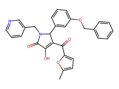 5-[3-(benzyloxy)phenyl]-3-hydroxy-4-(5-methylfuran-2-carbonyl)-1-[(pyridin-3-yl)methyl]-2,5-dihydro-1H-pyrrol-2-one structure