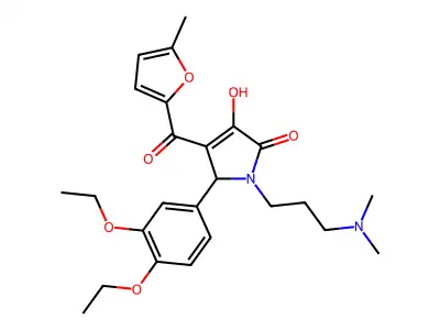5-(3,4-diethoxyphenyl)-1-[3-(dimethylamino)propyl]-3-hydroxy-4-[(5-methyl(2-fu ryl))carbonyl]-3-pyrrolin-2-one structure