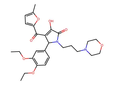 5-(3,4-diethoxyphenyl)-3-hydroxy-4-[(5-methyl(2-furyl))carbonyl]-1-(3-morpholi n-4-ylpropyl)-3-pyrrolin-2-one structure