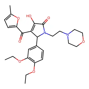 5-(3,4-diethoxyphenyl)-3-hydroxy-4-[(5-methyl(2-furyl))carbonyl]-1-(2-morpholi n-4-ylethyl)-3-pyrrolin-2-one structure