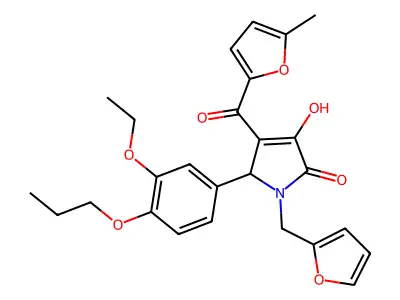 5-(3-ethoxy-4-propoxyphenyl)-1-(furan-2-ylmethyl)-3-hydroxy-4-[(5-methylfuran-2-yl)carbonyl]-1,5-dihydro-2H-pyrrol-2-one structure