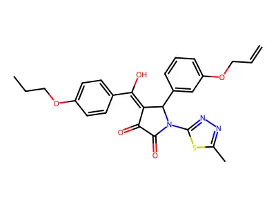 3-hydroxy-1-(5-methyl-1,3,4-thiadiazol-2-yl)-5-[3-(prop-2-en-1-yloxy)phenyl]-4-(4-propoxybenzoyl)-2,5-dihydro-1H-pyrrol-2-one structure
