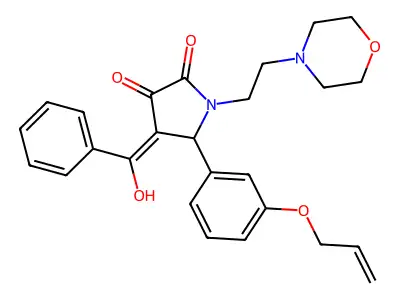 4-[hydroxy(phenyl)methylidene]-1-(2-morpholin-4-ylethyl)-5-(3-prop-2-enoxyphenyl)pyrrolidine-2,3-dione structure