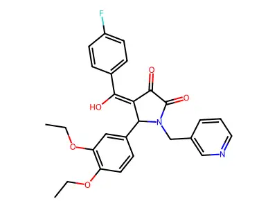 5-(3,4-diethoxyphenyl)-4-(4-fluorobenzoyl)-3-hydroxy-1-[(pyridin-3-yl)methyl]-2,5-dihydro-1H-pyrrol-2-one structure