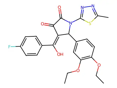 5-(3,4-diethoxyphenyl)-4-(4-fluorobenzoyl)-3-hydroxy-1-(5-methyl-1,3,4-thiadiazol-2-yl)-2,5-dihydro-1H-pyrrol-2-one structure