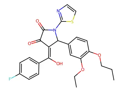 5-(3-ethoxy-4-propoxyphenyl)-4-(4-fluorobenzoyl)-3-hydroxy-1-(1,3-thiazol-2-yl)-2,5-dihydro-1H-pyrrol-2-one structure