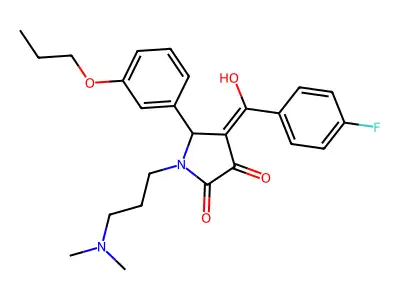 1-[3-(dimethylamino)propyl]-4-(4-fluorobenzoyl)-3-hydroxy-5-(3-propoxyphenyl)-2,5-dihydro-1H-pyrrol-2-one structure