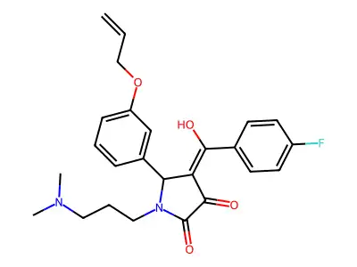 1-[3-(dimethylamino)propyl]-4-(4-fluorobenzoyl)-3-hydroxy-5-[3-(prop-2-en-1-yloxy)phenyl]-2,5-dihydro-1H-pyrrol-2-one structure