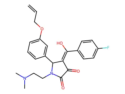1-(2-dimethylaminoethyl)-4-[(4-fluorophenyl)-hydroxymethylidene]-5-(3-prop-2-enoxyphenyl)pyrrolidine-2,3-dione structure