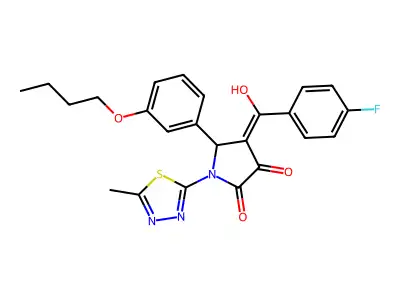 5-(3-butoxyphenyl)-4-(4-fluorobenzoyl)-3-hydroxy-1-(5-methyl-1,3,4-thiadiazol-2-yl)-2,5-dihydro-1H-pyrrol-2-one structure