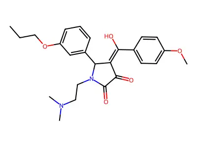 1-(2-dimethylaminoethyl)-4-[hydroxy-(4-methoxyphenyl)methylidene]-5-(3-propoxyphenyl)pyrrolidine-2,3-dione structure