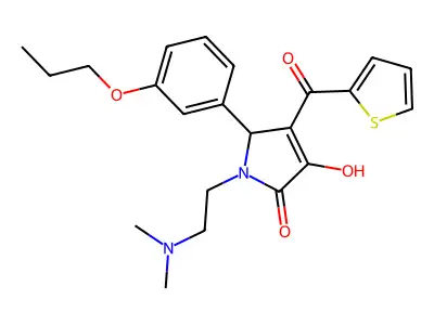 1-(2-(dimethylamino)ethyl)-3-hydroxy-5-(3-propoxyphenyl)-4-(thiophene-2-carbonyl)-1H-pyrrol-2(5H)-one structure