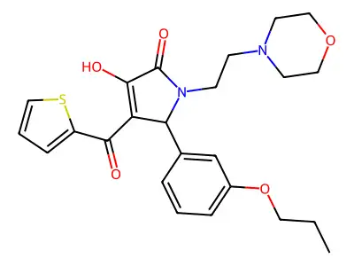 3-Hydroxy-1-(2-morpholin-4-ylethyl)-5-(3-propoxyphenyl)-4-(2-thienylcarbonyl)-3-pyrrolin-2-one structure