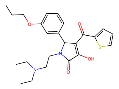 1-(2-(diethylamino)ethyl)-3-hydroxy-5-(3-propoxyphenyl)-4-(thiophene-2-carbonyl)-1H-pyrrol-2(5H)-one structure