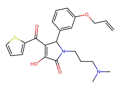 5-(3-(allyloxy)phenyl)-1-(3-(dimethylamino)propyl)-3-hydroxy-4-(thiophene-2-carbonyl)-1H-pyrrol-2(5H)-one structure