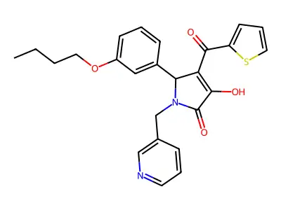 5-(3-butoxyphenyl)-3-hydroxy-1-(3-pyridinylmethyl)-4-(2-thienylcarbonyl)-1,5-dihydro-2H-pyrrol-2-one structure