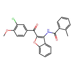 N-{2-[(3-chloro-4-methoxyphenyl)carbonyl]-1-benzofuran-3-yl}-2-methylbenzamide structure