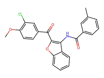 N-{2-[(3-chloro-4-methoxyphenyl)carbonyl]-1-benzofuran-3-yl}-3-methylbenzamide structure