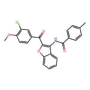 N-{2-[(3-chloro-4-methoxyphenyl)carbonyl]-1-benzofuran-3-yl}-4-methylbenzamide structure