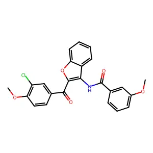 N-{2-[(3-chloro-4-methoxyphenyl)carbonyl]-1-benzofuran-3-yl}-3-methoxybenzamide structure