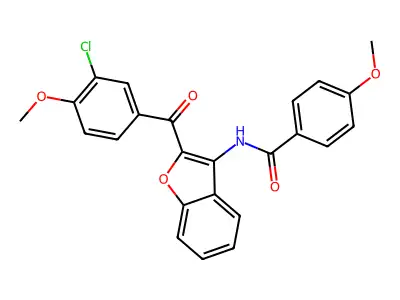 N-{2-[(3-chloro-4-methoxyphenyl)carbonyl]-1-benzofuran-3-yl}-4-methoxybenzamide structure