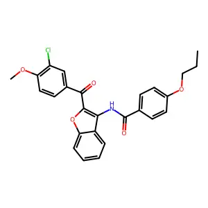 N-{2-[(3-chloro-4-methoxyphenyl)carbonyl]-1-benzofuran-3-yl}-4-propoxybenzamide structure