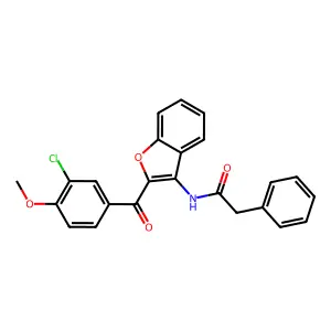 N-{2-[(3-chloro-4-methoxyphenyl)carbonyl]-1-benzofuran-3-yl}-2-phenylacetamide structure