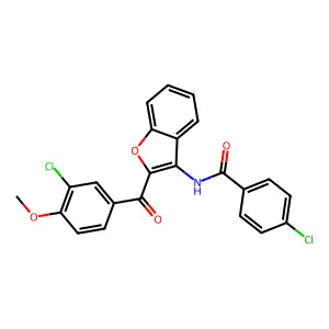 4-chloro-N-{2-[(3-chloro-4-methoxyphenyl)carbonyl]-1-benzofuran-3-yl}benzamide structure