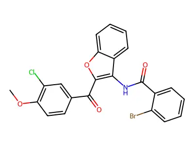 2-bromo-N-{2-[(3-chloro-4-methoxyphenyl)carbonyl]-1-benzofuran-3-yl}benzamide structure