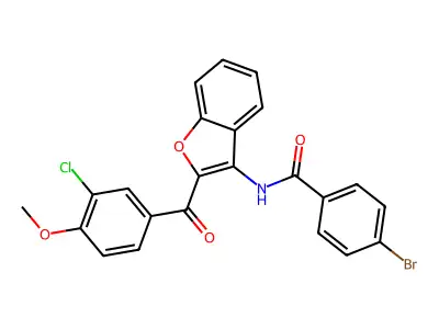 (4-bromophenyl)-N-{2-[(3-chloro-4-methoxyphenyl)carbonyl]benzo[b]furan-3-yl}ca rboxamide structure