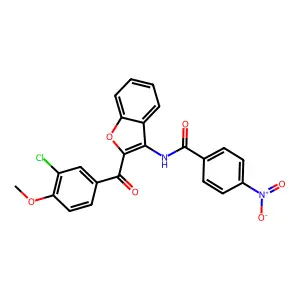 N-[2-(3-chloro-4-methoxybenzoyl)-1-benzofuran-3-yl]-4-nitrobenzamide structure