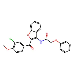 N-{2-[(3-chloro-4-methoxyphenyl)carbonyl]-1-benzofuran-3-yl}-2-phenoxyacetamide structure