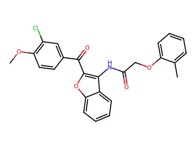 N-{2-[(3-chloro-4-methoxyphenyl)carbonyl]-1-benzofuran-3-yl}-2-(2-methylphenoxy)acetamide structure