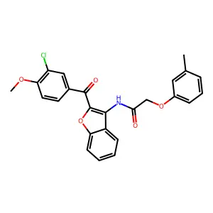 N-{2-[(3-chloro-4-methoxyphenyl)carbonyl]-1-benzofuran-3-yl}-2-(3-methylphenoxy)acetamide structure