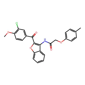 N-{2-[(3-chloro-4-methoxyphenyl)carbonyl]-1-benzofuran-3-yl}-2-(4-methylphenoxy)acetamide structure