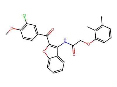 N-{2-[(3-chloro-4-methoxyphenyl)carbonyl]-1-benzofuran-3-yl}-2-(2,3-dimethylphenoxy)acetamide structure