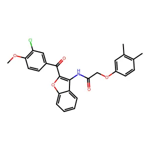 N-{2-[(3-chloro-4-methoxyphenyl)carbonyl]-1-benzofuran-3-yl}-2-(3,4-dimethylphenoxy)acetamide structure