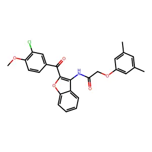 2-(3,5-dimethylphenoxy)-N-{2-[(3-chloro-4-methoxyphenyl)carbonyl]benzo[b]furan-3-yl}acetamide structure