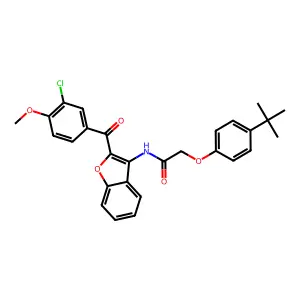 2-(4-tert-butylphenoxy)-N-{2-[(3-chloro-4-methoxyphenyl)carbonyl]-1-benzofuran-3-yl}acetamide structure