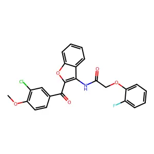 N-{2-[(3-chloro-4-methoxyphenyl)carbonyl]-1-benzofuran-3-yl}-2-(2-fluorophenoxy)acetamide structure