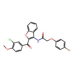2-(4-bromophenoxy)-N-{2-[(3-chloro-4-methoxyphenyl)carbonyl]-1-benzofuran-3-yl}acetamide structure